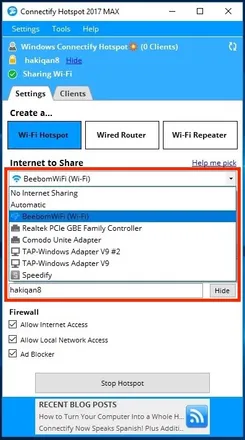 Connectify Hotspot Коннектифи Хоцпот — скриншот 1